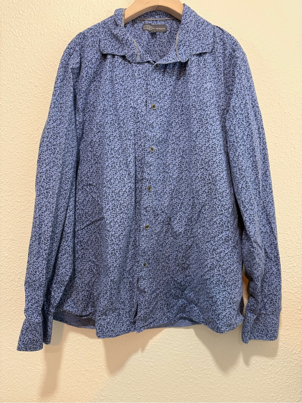 Ike Behar Blue Floral Lightweight Button-Up Shirt Jacket